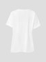 Casual Escote Redondo Aflojar Figura Manga Corta Camiseta