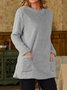 Felpa Escote Redondo Casual Térmico Vestido