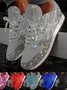 Mujeres Mollete Diamante De Imitación Nuevo Cristal Plataforma Zapatillas Deportivas