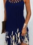 Floral Sensual Atado Al Cuello Manga Corta Tejer Vestido