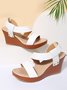 Sandalias De Cuña De Mujeres Grueso Correa