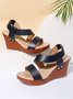 Sandalias De Cuña De Mujeres Grueso Correa