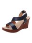 Sandalias De Cuña De Mujeres Grueso Correa