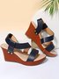 Sandalias De Cuña De Mujeres Grueso Correa
