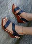 Sandalias De Cuña De Mujeres Grueso Correa