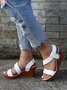 Sandalias De Cuña De Mujeres Grueso Correa