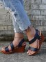 Sandalias De Cuña De Mujeres Grueso Correa