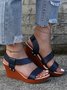 Sandalias De Cuña De Mujeres Grueso Correa