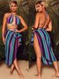 Bañador Playa Falda Sensual Corbata Cuerda Bikini Dividido De Tres Piezas Talla Grande