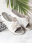 3D Floral Hueco Superior Retro Bohemio Cuña Pantuflas