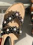 Sandalias De Mujeres Bohemio Perla Floral Talla Grande Zapatilla