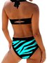 Sensual Push-Up Rayas Con Lazo Bikini Talla Grande