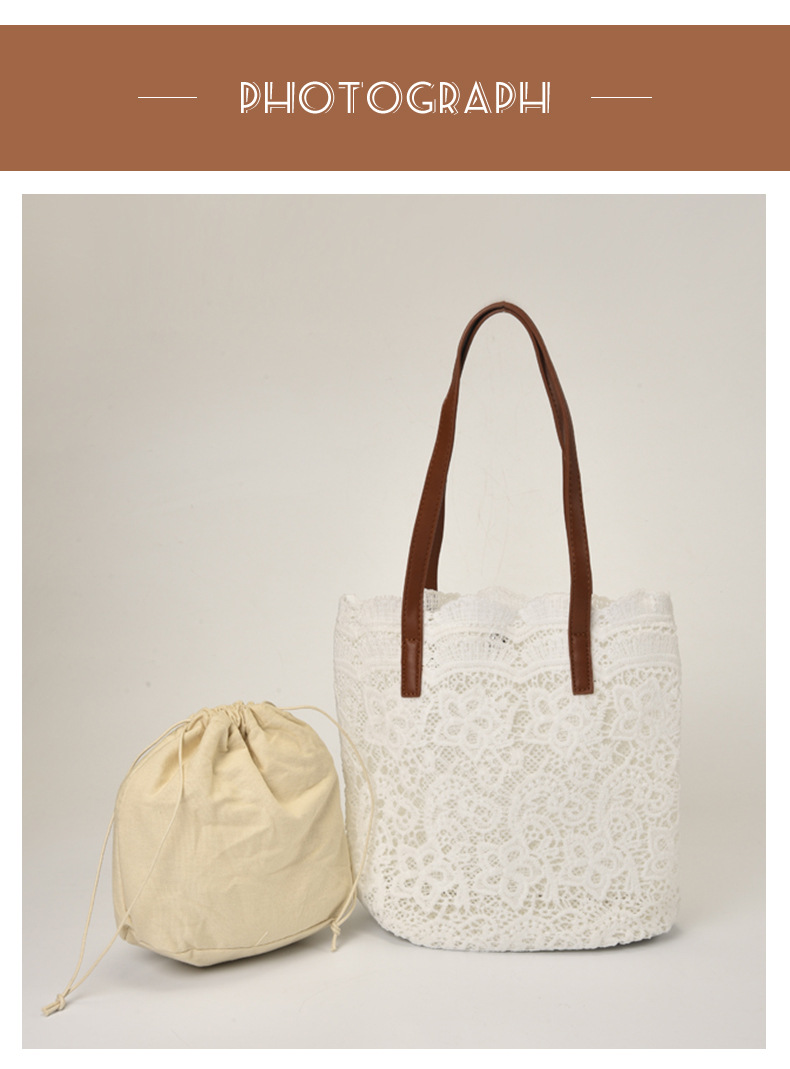 De Encaje Bordado Floral Hueco Totalizador Bolso Bandolera Bolso