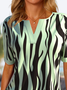 Mellado Cuello Flojo Rayas Casual Top