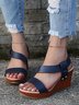 Sandalias De Cuña De Mujeres Grueso Correa