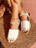 Sandalias De Mujeres Tachonado Ligero Plano