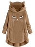 rascarse Lindo Gato Bordado Flojo Tibio Sudadera
